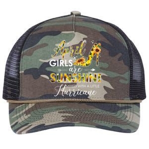 Bday Classic April Girls Are Sunshine Mixed With Hurricane Meaningful Gift Retro Rope Trucker Hat Cap