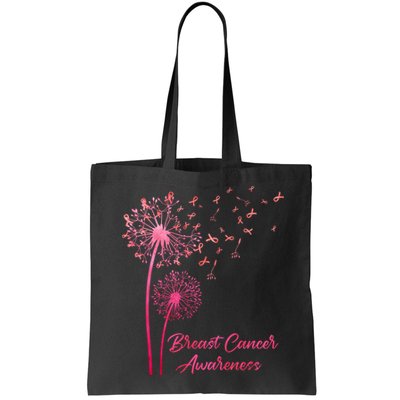 Breast Cancer Awareness Dandelion Pink Ribbon Bag