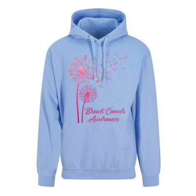 Breast Cancer Awareness Dandelion Pink Ribbon Unisex Surf Hoodie