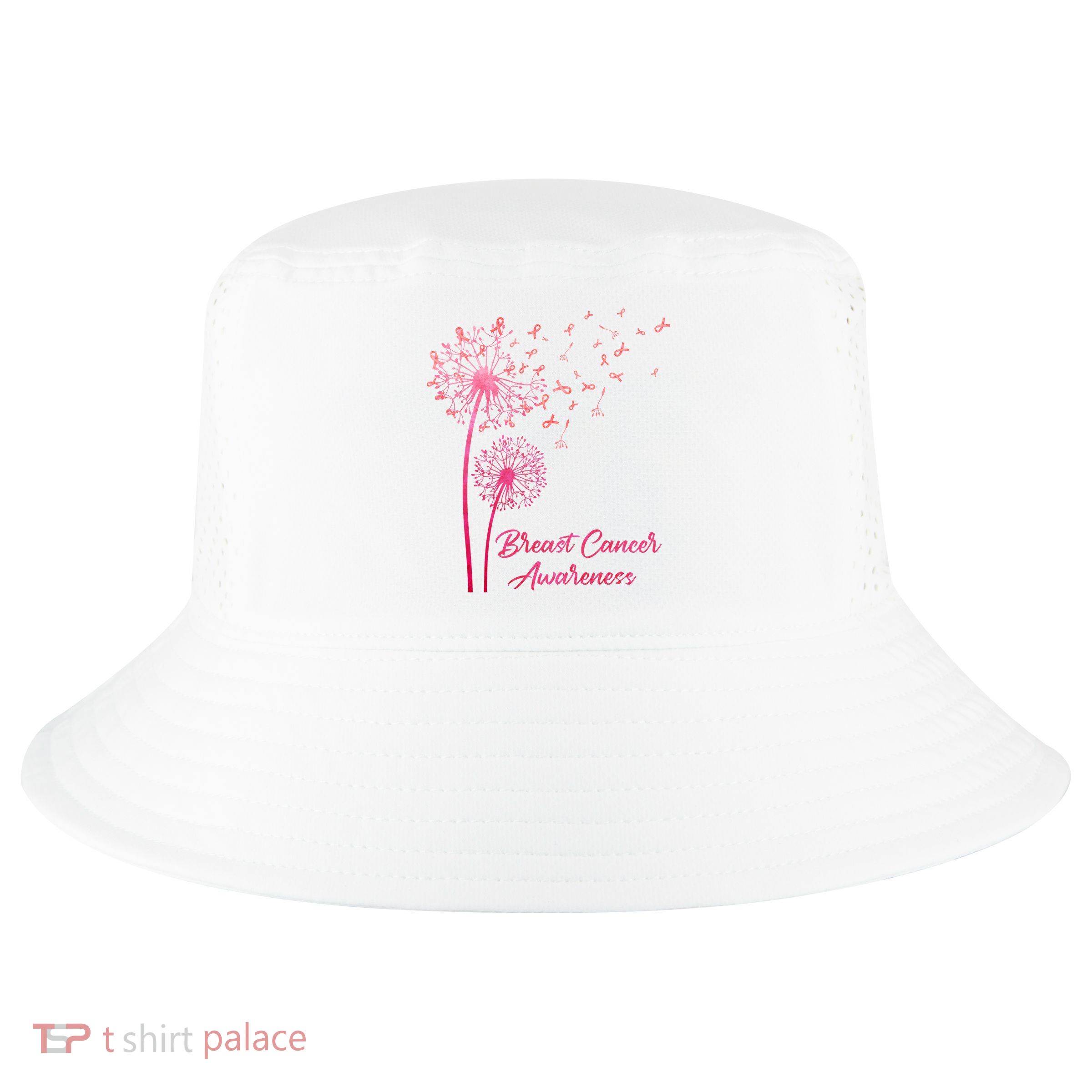 Breast Cancer Awareness Dandelion Pink Ribbon Cool Comfort Performance Bucket Hat