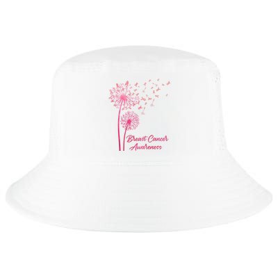 Breast Cancer Awareness Dandelion Pink Ribbon Cool Comfort Performance Bucket Hat