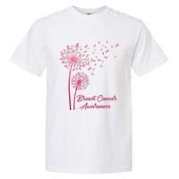 Breast Cancer Awareness Dandelion Pink Ribbon Garment-Dyed Heavyweight T-Shirt