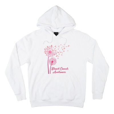 Breast Cancer Awareness Dandelion Pink Ribbon Hoodie