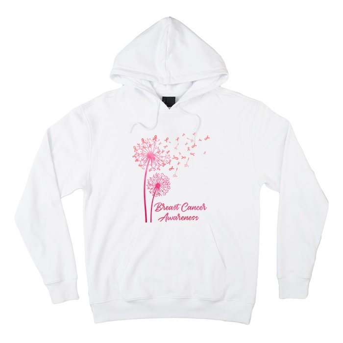 Breast Cancer Awareness Dandelion Pink Ribbon Hoodie