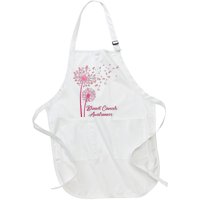 Breast Cancer Awareness Dandelion Pink Ribbon Full-Length Apron With Pockets