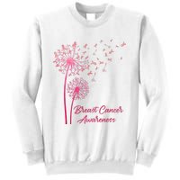 Breast Cancer Awareness Dandelion Pink Ribbon Sweatshirt