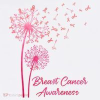 Breast Cancer Awareness Dandelion Pink Ribbon T-Shirt