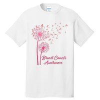 Breast Cancer Awareness Dandelion Pink Ribbon Tall T-Shirt