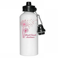 Breast Cancer Awareness Dandelion Pink Ribbon Aluminum Water Bottle