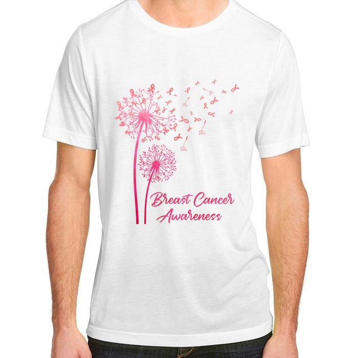 Breast Cancer Awareness Dandelion Pink Ribbon Adult ChromaSoft Performance T-Shirt