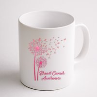 Breast Cancer Awareness Dandelion Pink Ribbon Coffee Mug