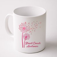 Breast Cancer Awareness Dandelion Pink Ribbon Coffee Mug