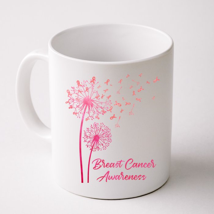 Breast Cancer Awareness Dandelion Pink Ribbon Coffee Mug