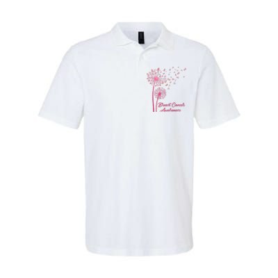 Breast Cancer Awareness Dandelion Pink Ribbon Softstyle Adult Sport Polo