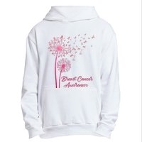 Breast Cancer Awareness Dandelion Pink Ribbon Urban Pullover Hoodie