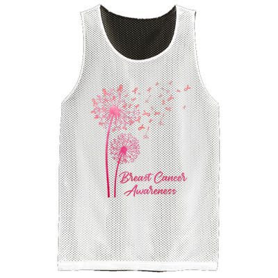 Breast Cancer Awareness Dandelion Pink Ribbon Mesh Reversible Basketball Jersey Tank