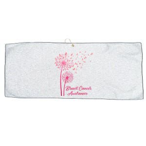 Breast Cancer Awareness Dandelion Pink Ribbon Large Microfiber Waffle Golf Towel