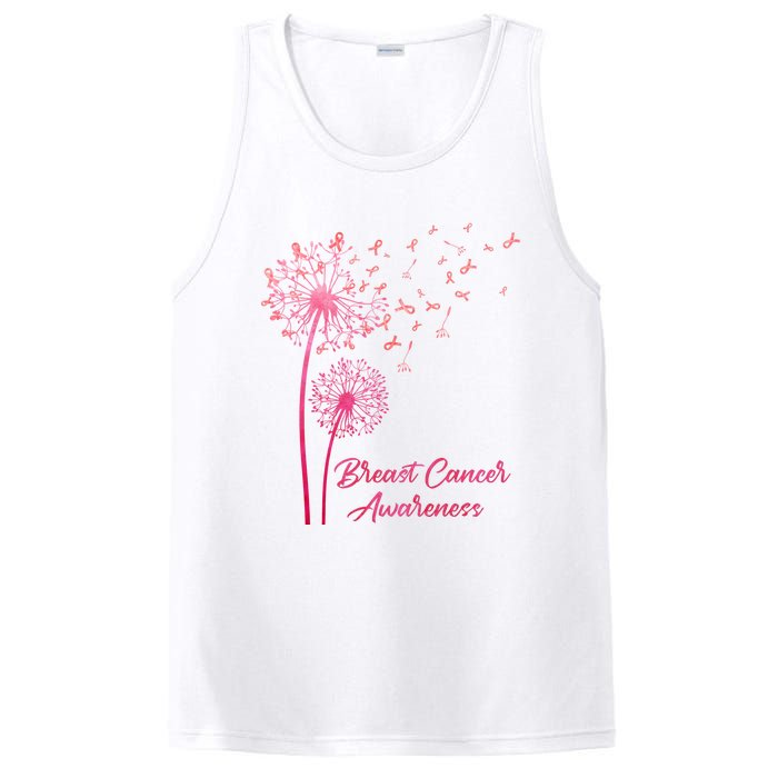 Breast Cancer Awareness Dandelion Pink Ribbon PosiCharge Competitor Tank