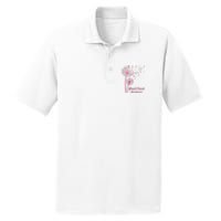 Breast Cancer Awareness Dandelion Pink Ribbon PosiCharge RacerMesh Polo