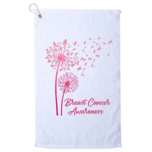 Breast Cancer Awareness Dandelion Pink Ribbon Platinum Collection Golf Towel