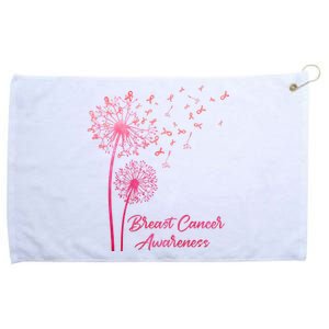 Breast Cancer Awareness Dandelion Pink Ribbon Grommeted Golf Towel