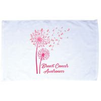 Breast Cancer Awareness Dandelion Pink Ribbon Microfiber Hand Towel