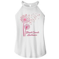 Breast Cancer Awareness Dandelion Pink Ribbon Women's Perfect Tri Rocker Tank