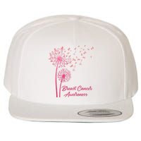 Breast Cancer Awareness Dandelion Pink Ribbon Wool Snapback Cap