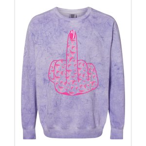 Breast Cancer Awareness FCK Breast Cancer Finger Colorblast Crewneck Sweatshirt