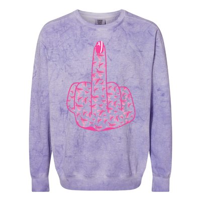 Breast Cancer Awareness FCK Breast Cancer Finger Colorblast Crewneck Sweatshirt