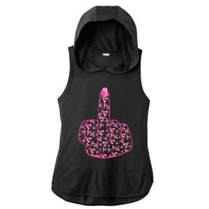 Breast Cancer Awareness FCK Breast Cancer Finger Ladies PosiCharge Tri-Blend Wicking Draft Hoodie Tank