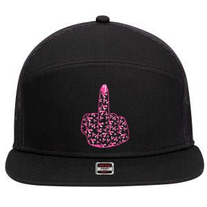 Breast Cancer Awareness FCK Breast Cancer Finger 7 Panel Mesh Trucker Snapback Hat