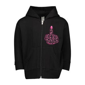 Breast Cancer Awareness FCK Breast Cancer Finger Toddler Zip Fleece Hoodie