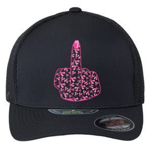 Breast Cancer Awareness FCK Breast Cancer Finger Flexfit Unipanel Trucker Cap