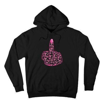 Breast Cancer Awareness FCK Breast Cancer Finger Hoodie