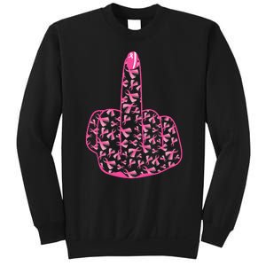 Breast Cancer Awareness FCK Breast Cancer Finger Sweatshirt