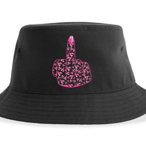 Breast Cancer Awareness FCK Breast Cancer Finger Sustainable Bucket Hat