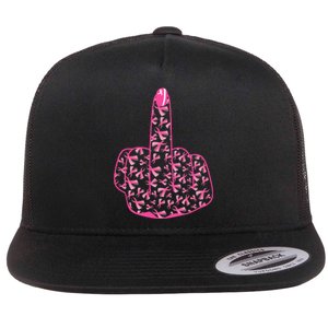 Breast Cancer Awareness FCK Breast Cancer Finger Flat Bill Trucker Hat