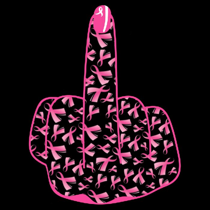 Breast Cancer Awareness FCK Breast Cancer Finger Flat Bill Trucker Hat