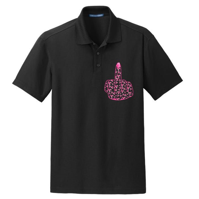 Breast Cancer Awareness FCK Breast Cancer Finger Dry Zone Grid Polo