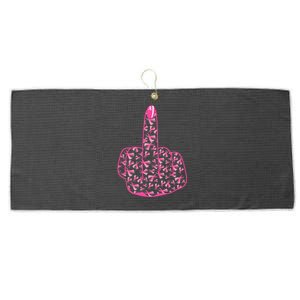 Breast Cancer Awareness FCK Breast Cancer Finger Large Microfiber Waffle Golf Towel