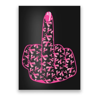Breast Cancer Awareness FCK Breast Cancer Finger Poster