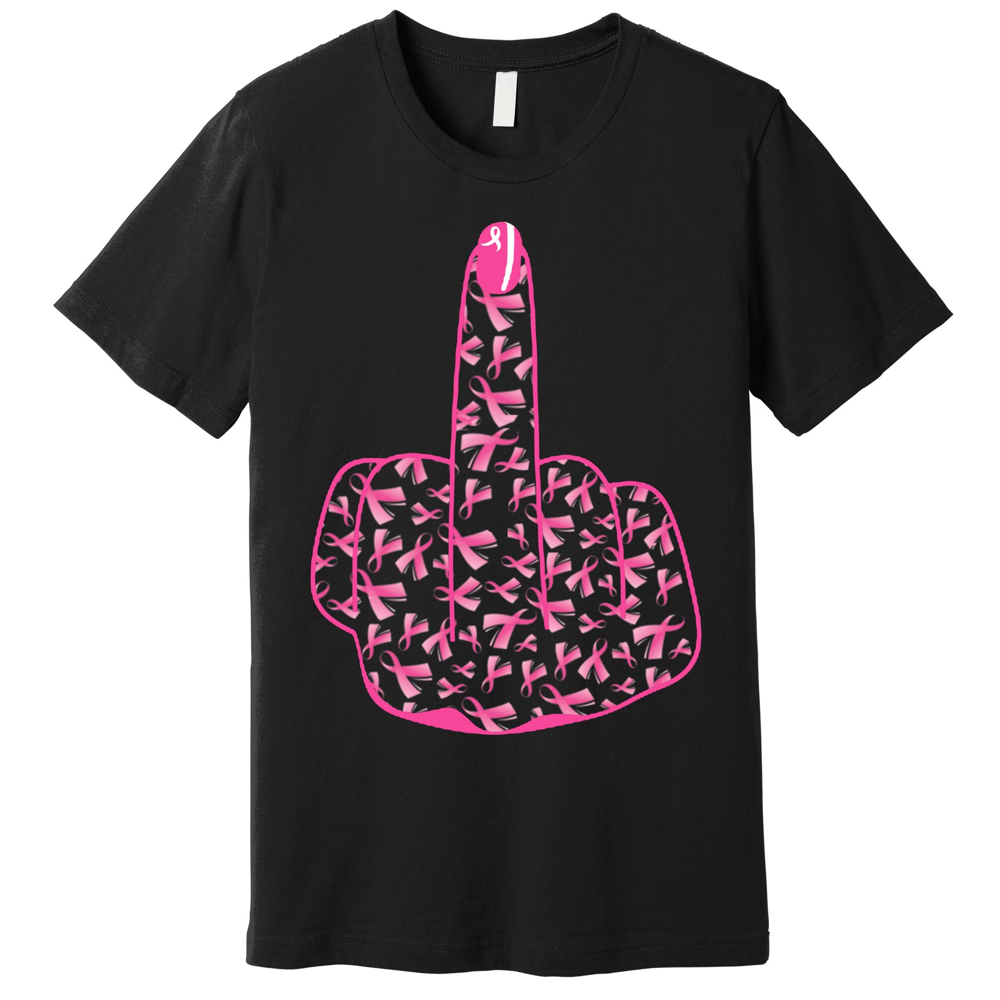 Breast Cancer Awareness FCK Breast Cancer Finger Premium T-Shirt