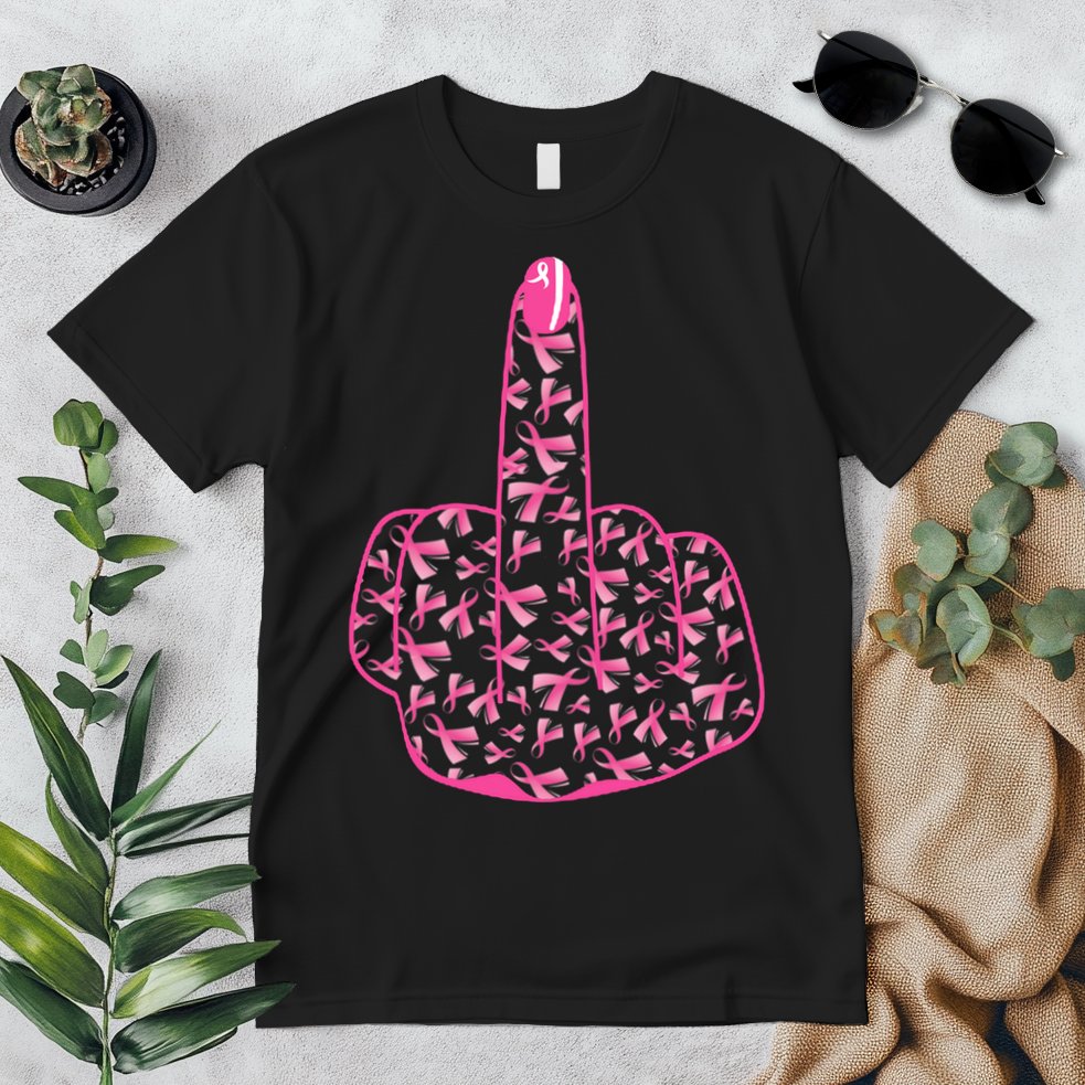 Breast Cancer Awareness FCK Breast Cancer Finger Premium T-Shirt
