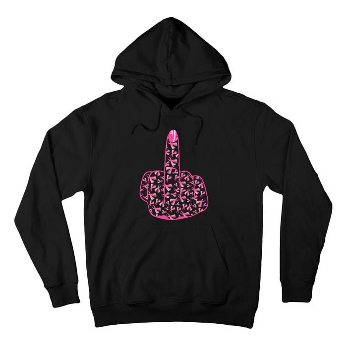 Breast Cancer Awareness FCK Breast Cancer Finger Tall Hoodie