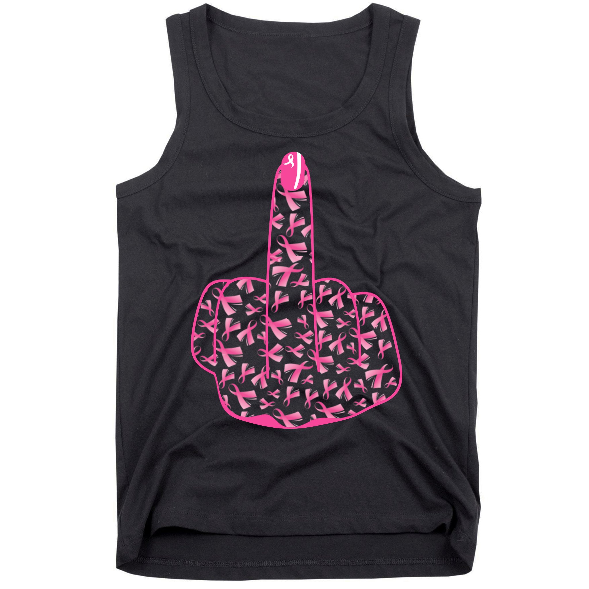 Breast Cancer Awareness FCK Breast Cancer Finger Tank Top