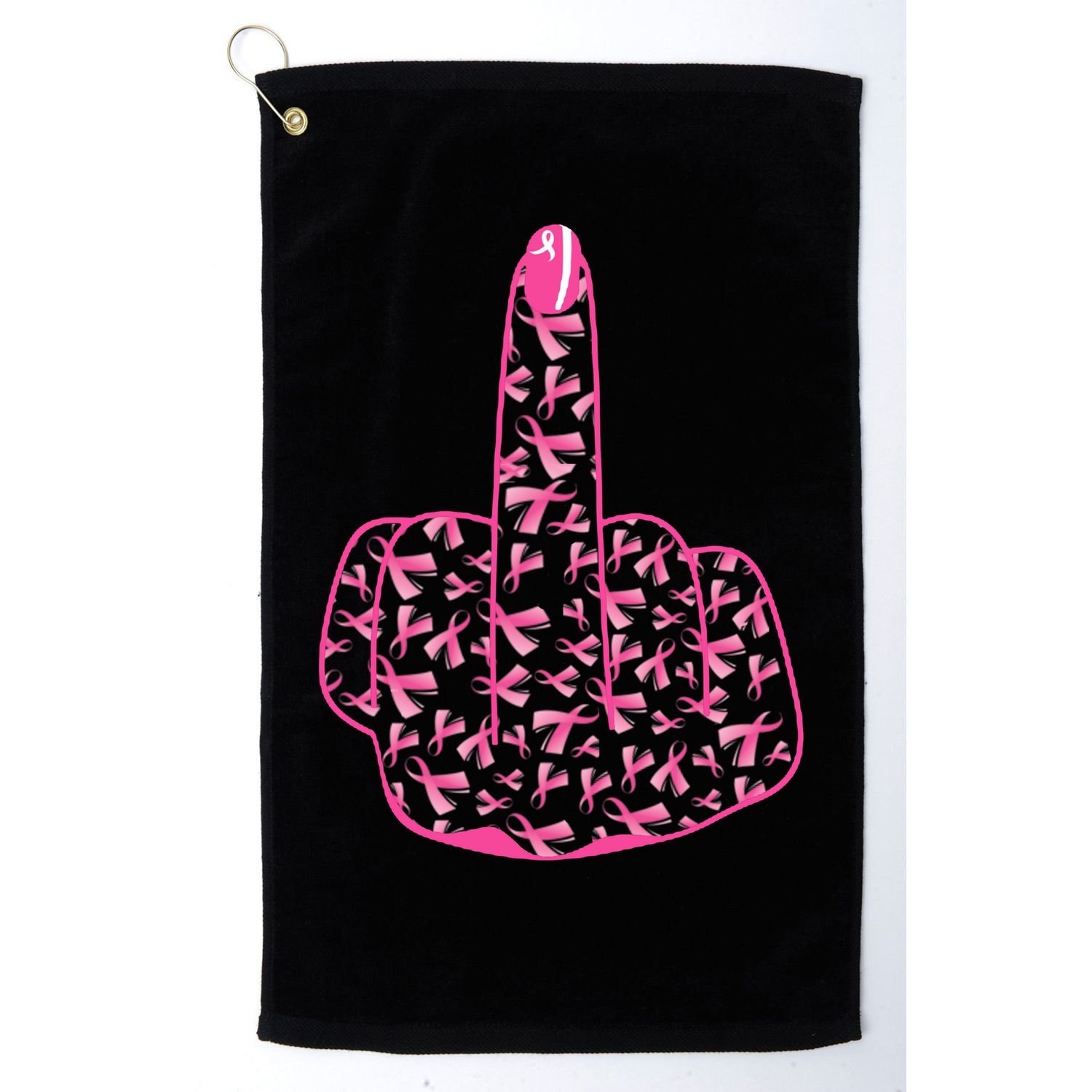 Breast Cancer Awareness FCK Breast Cancer Finger Golf Towel