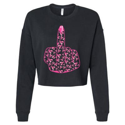 Breast Cancer Awareness FCK Breast Cancer Finger Cropped Pullover Crew