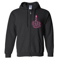 Breast Cancer Awareness FCK Breast Cancer Finger Full Zip Hoodie