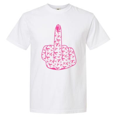 Breast Cancer Awareness FCK Breast Cancer Finger Garment-Dyed Heavyweight T-Shirt